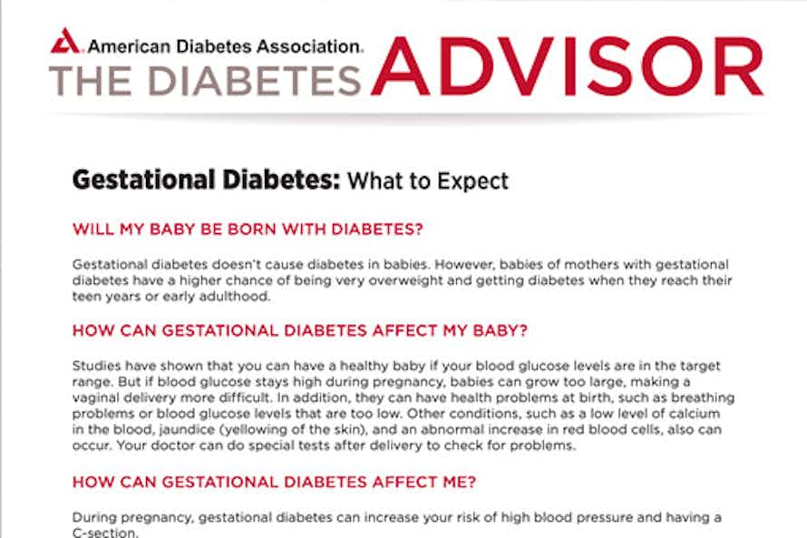 Hoja de datos sobre la diabetes gestacional